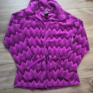 The North Face Purple Chevron Fleece Jacket Size M